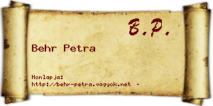 Behr Petra névjegykártya